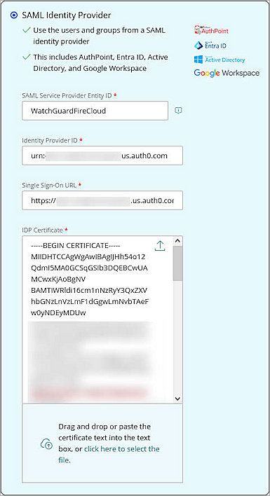 Screenshot of the FireCloud Authentication page.